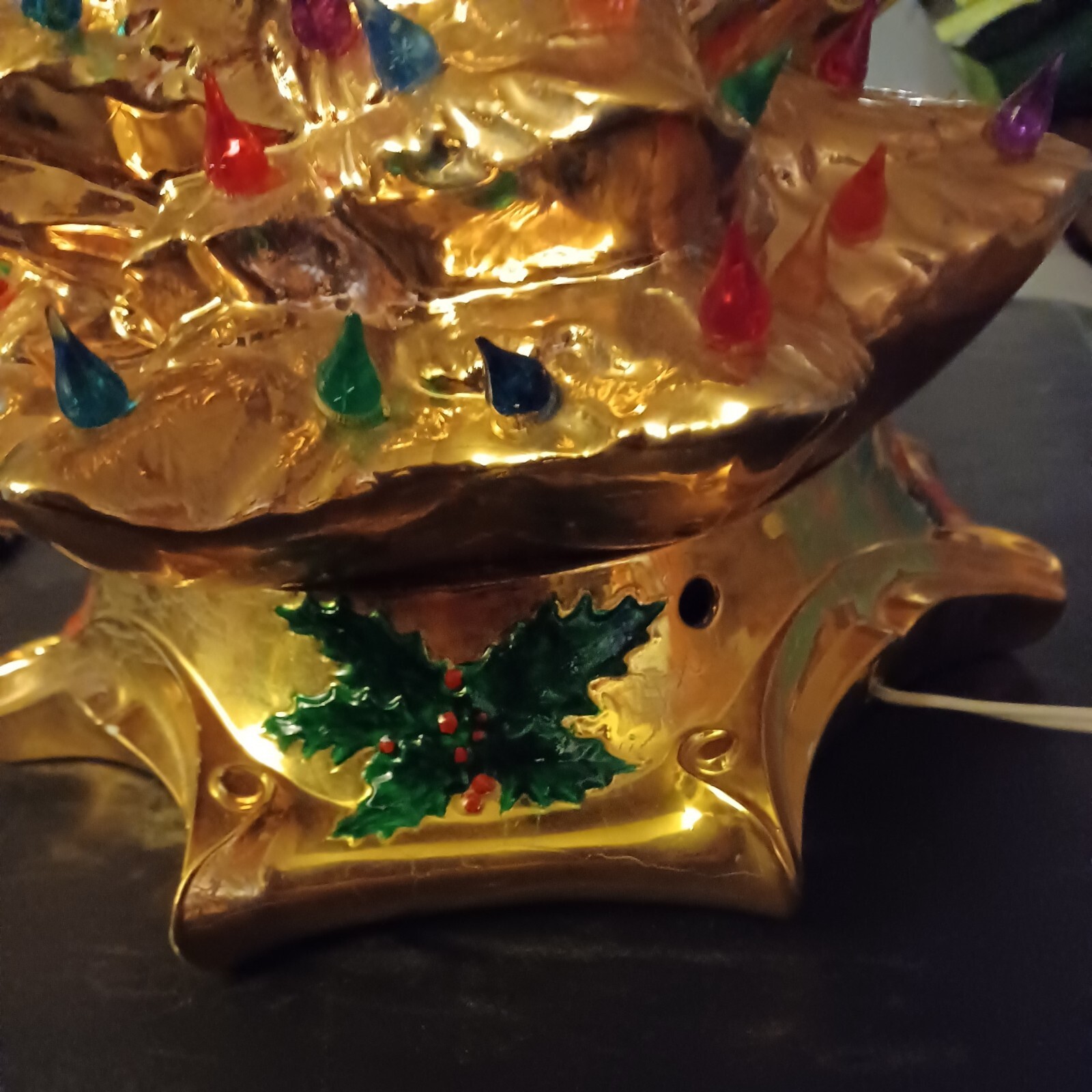 Vintage Ceramic Christmas Tree Gold color Byron Mold 1972 22" tall eBay