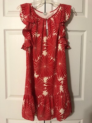 j crew red polka dot dress J.Crew Dress Womens 4 Red Black Dots Sheath Pencil