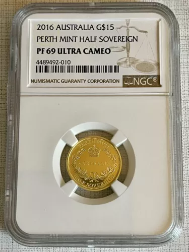 Australia 2016 Perth Mint Half Sovereign $15 Gold NGC PF69 ULTRA CMAEO SKU# 7054