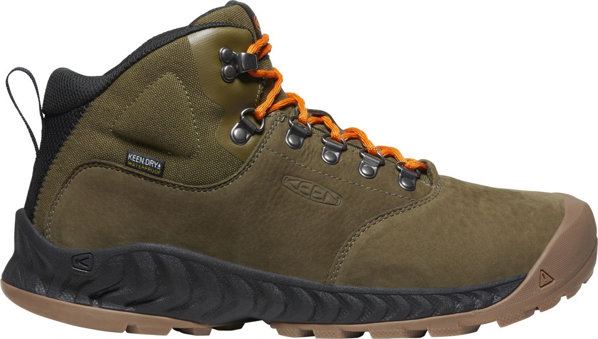 Keen Nxis Explorer Mid Waterproof Men's Hiking Boots, Dark Olive