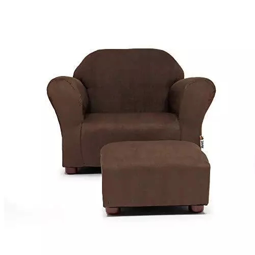 KEET Roundy Child Size Chair with Microsuede Ottoman Brown Ages