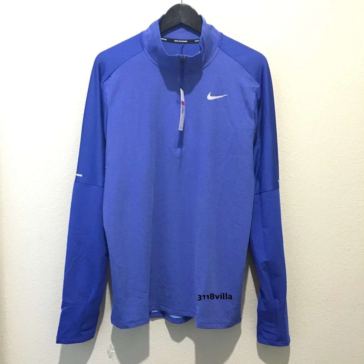 Nike Element Mens 1 2 Zip Dri FIT Long Sleeve Running Top Blue