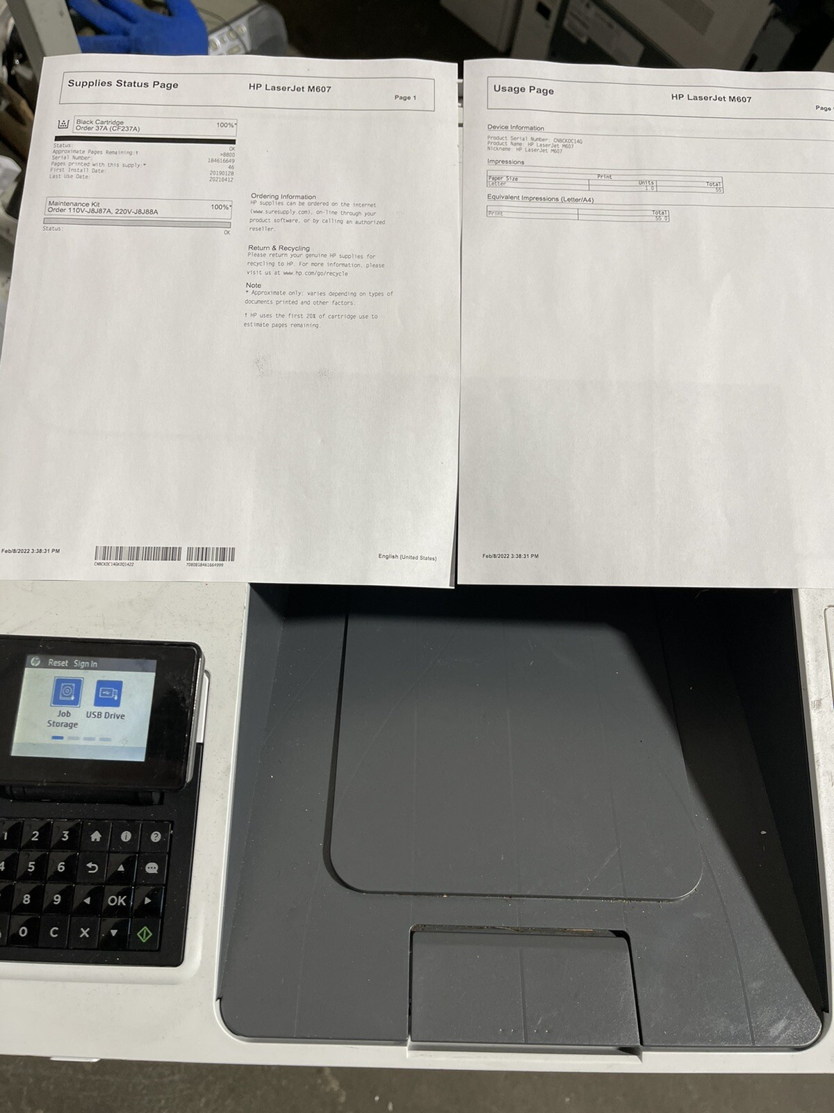 HP LaserJet Enterprise M607 Printer/K0Q14A Full HP Toner 14k Pages