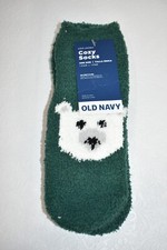 Old Navy Socks Cozy Gripper Polar Bear Green Children's One Size Unisex New