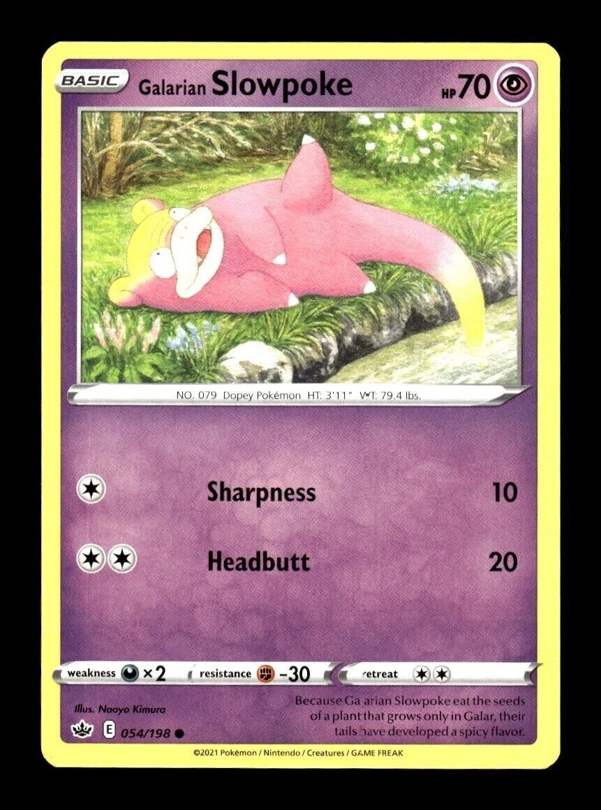 galarian slowpoke pokemon card Amazon.com: Galarian Slowking V 099/198 & Galarian Slowbro V 099/189 -  Pokemon Ultra Rare Card Lot - Chilling Reign