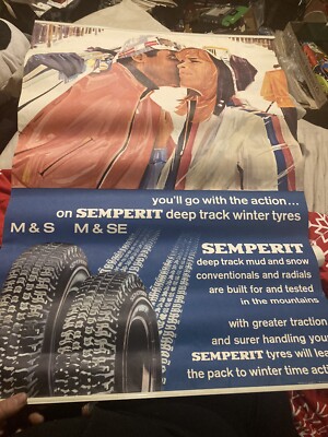 Original Vintage 1968 SEMPERIT TIRES -advertising Austria - 23.25 x 33  POSTER