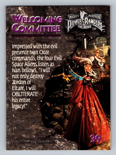 Welcoming Committee 1995 Ultra Mighty Morphin Power Rangers: The Movie #39 Card - Picture 2 of 2