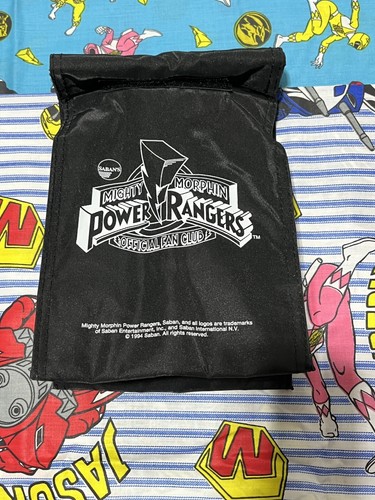Vintage Mighty Morphin Power Rangers Stoff LOT 1994 Saban TEAL Power Lunch Bag - Bild 3 von 9