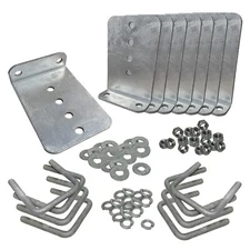 (8) 8" Galvanized L-Type Bunk Bracket Kit for Boat Trailer fits 2x3, Heavy Duty