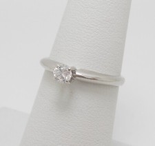 1/5CT Natural Round Diamond Solitaire Engagement Wedding Ring 14K White Gold