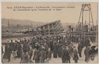 CPA - LYON - Expo. Int. 1914.  Die Brücke - Erste Sanierungsarbeiten.