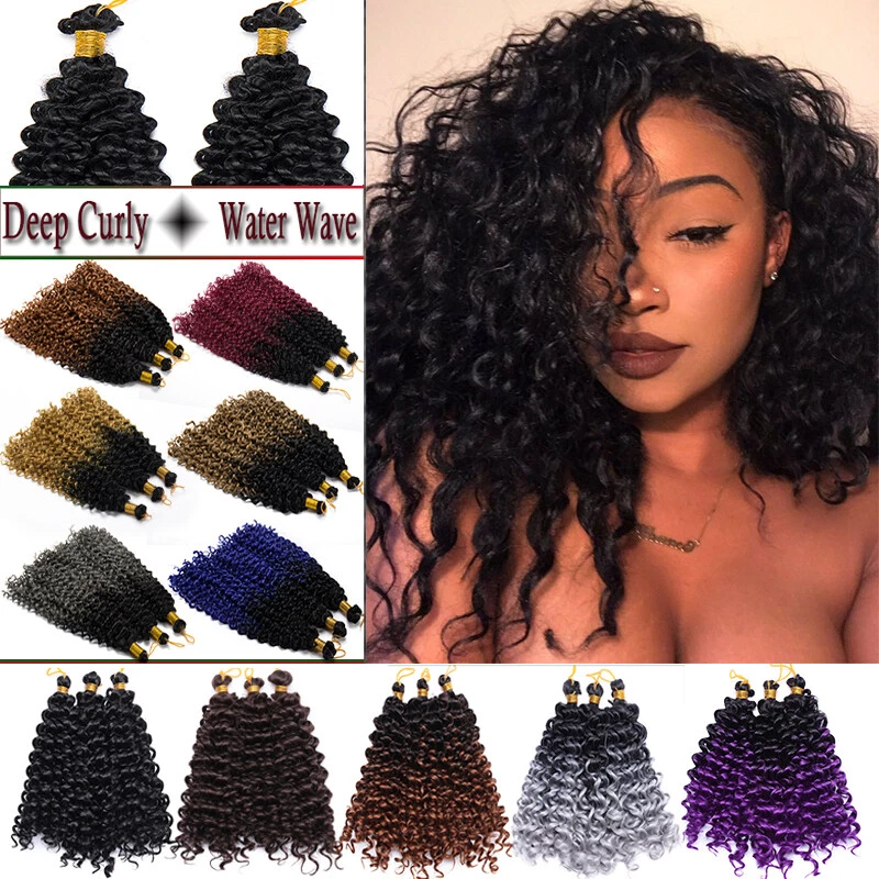 REAL As Human Natural Water Wave Crochet Braids Deep Curly Hair Extensions Soft - Image 2 of 4