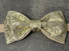 NEW Handmade Custom Bow tie Gold Leopard Pre Tied Adjustable Wedding Tie