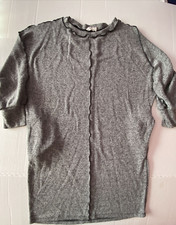 Woman’s LUSH Large Black Polyester Blend Sweater Dress 3/4 Sleeve & Pockets