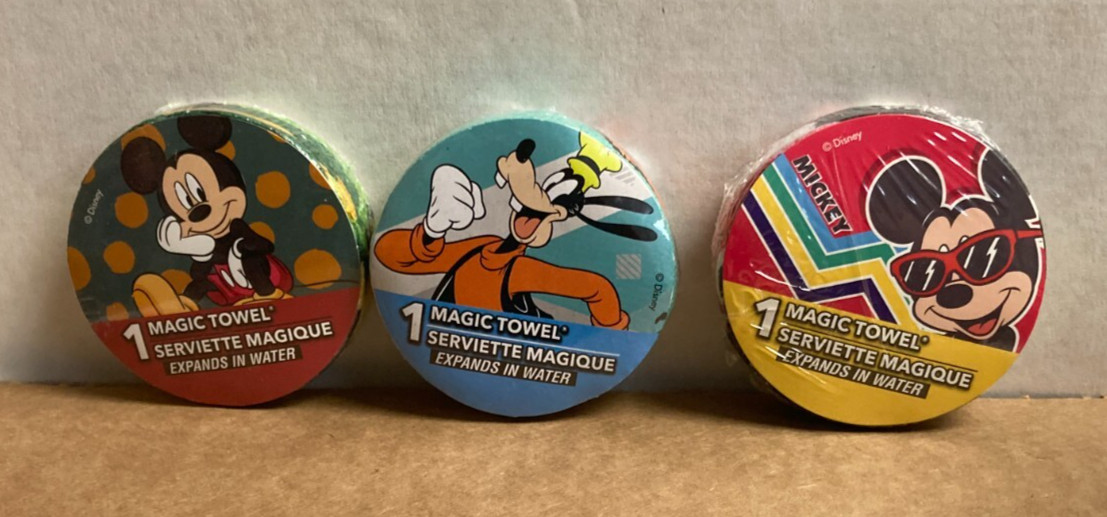 S Mickey Mouse & Goofy 11.5" X 11.5" Towel Lot Of 3 New Nwt