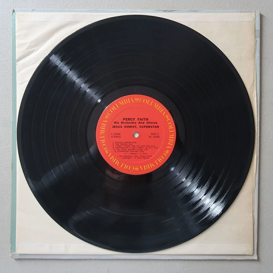 Percy Faith Jesus Christ Super Star Vinyl LP Columbia VG 53 - Image 4 of 4
