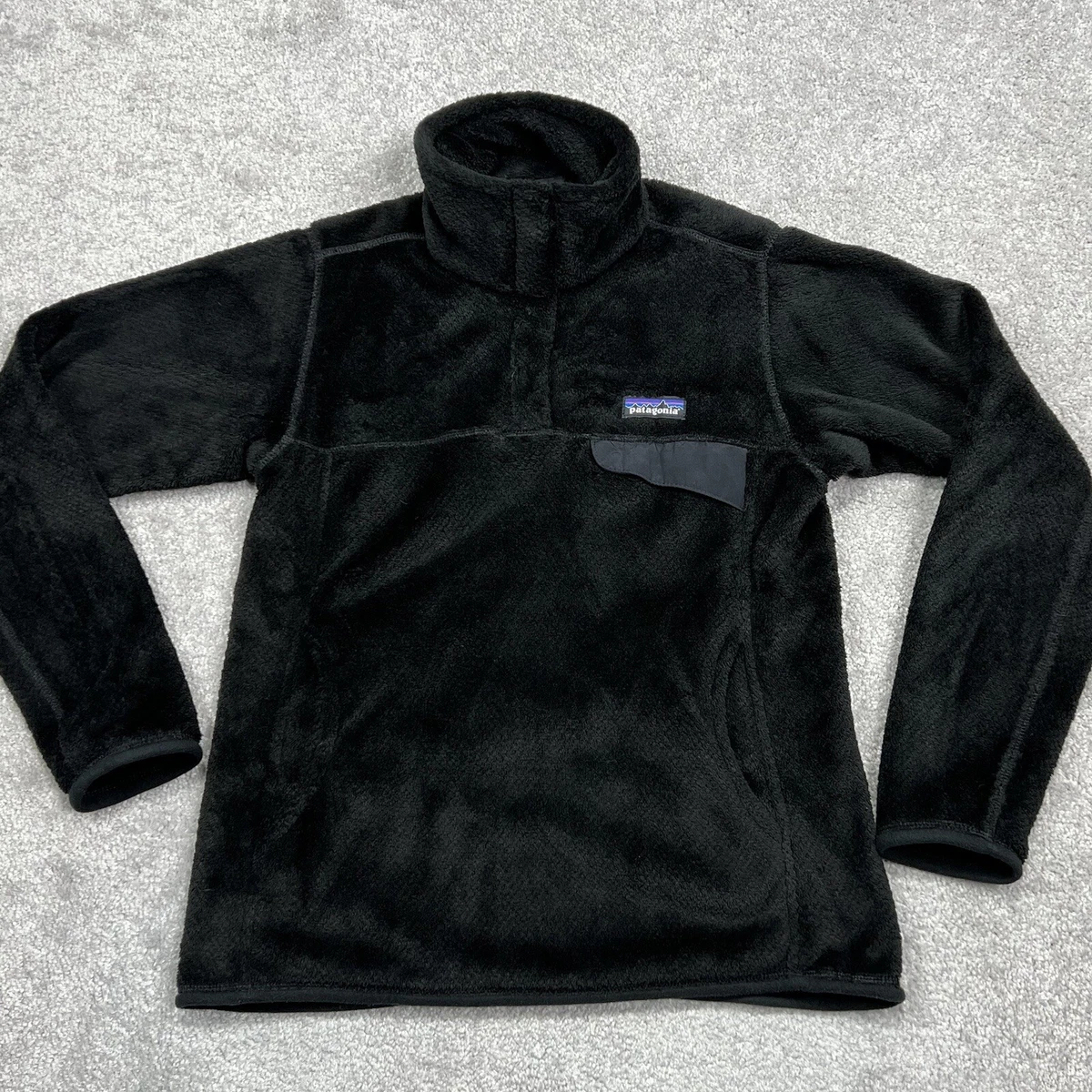 Patagonia Jacket Womens Sm ReTool Black Fleece Snap T Mock Neck
