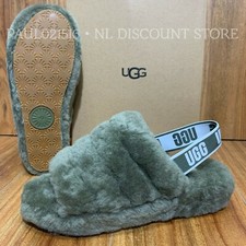 UGG Women's Soft Fluff Yeah Slide Slingback Sandals 1095119 Burnt Olive  6 7