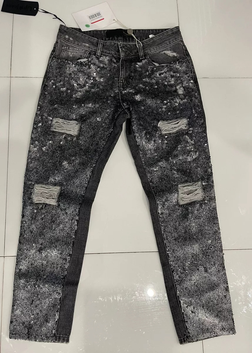 Sequin front store jeans