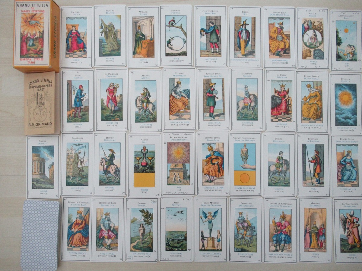 GRAND ETTEILLA Vintage Egyptian Gypsies Tarot by GRIMAUD. | eBay UK