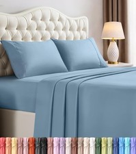 Queen Size Sheet Set 4 Piece Bed Sheets, Soft and Breathable Microfiber,
