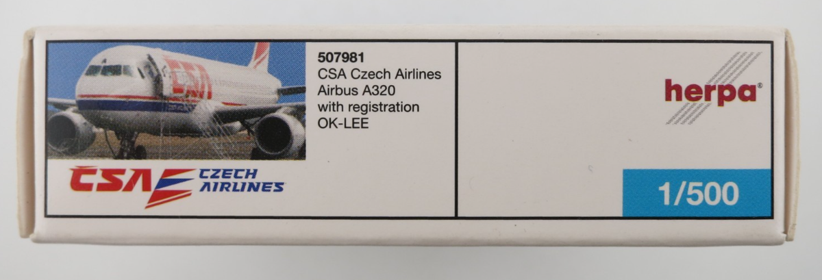 Herpa CSA Czech Airlines Airbus A320 Model - 1:500 - 507981 | eBay