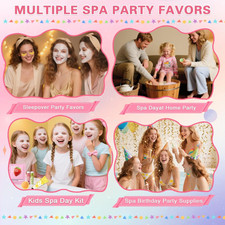 VercanMonth 8-Set Spa Party Kit - Includes Nail Kits, Disposable Slippers, Nail Files & Spinner For Girls Sleepover & Birthday Favors
