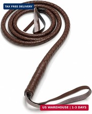 Faux Leather Brown Woven Whip - 6.5' Costume Accessories Whips