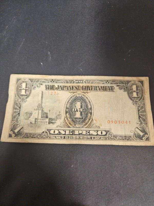Japanese Government 1 Peso WWII Occupation Note Philippines JIM Series...