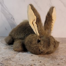 VINTAGE DAKIN REALISTIC LONG EAR BROWN BUNNY RABBIT HAND PUPPET PLUSH CIRCA 1985