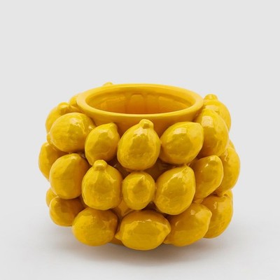 EDG Enzo De Gasperi Vase Chakra Zitronen 28 cm Keramik gelb