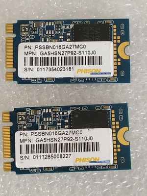 Lot of 2 Phison PSSBN016GA27MC0  16 GB M.2 42mm SSD HPPN: 923127-001