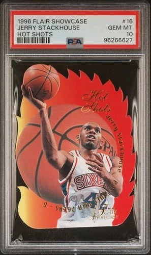1996-97 Flair Showcase JERRY STACKHOUSE Hot Shots PSA 10 Gem Mint ** Pop 2 **