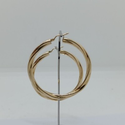 Creolen Ohrringe Groß Von Größe Torcion Gelbgold 18KT 7,7 Gr. (3009)