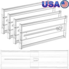 Adjustable Drawer Dividers Set 4 Clear Plastic Expandable Storage Organizers New