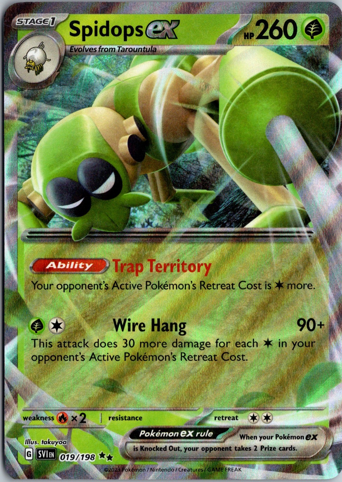 Spidops ex - Holo Double Rare SV01: Scarlet & Violet Base Set 019/198 NM