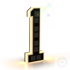 9 Inch Solar Lighted House Numbers for Outside, Light Up Waterproof LED Address