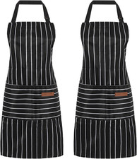 2 Pack Cooking Aprons Adjustable Bib Apron for Women with 2 Pockets, Kitchen Res