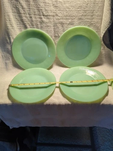 Lot Of 4 Fire King Jadeite Dinner Plates Ribbed 9"