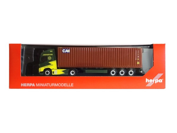 Herpa 319256 Volvo Fh Gl Xl Electric 40Ft Container Sz Ancotrans/Cai 1:87 Neu-image