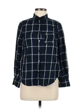 Michel Klein Women Blue Long Sleeve Button-Down Shirt 38 eur