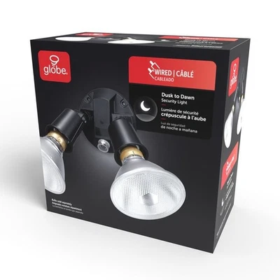 GLOBE Twin Head Automatic Dusk to Dawn Security Flood Light, Spotlight, Outdoor