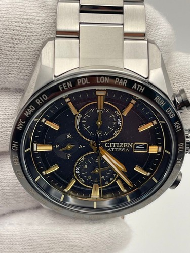 Citizen Attesa AT8184-57E Cal.H800 Jour Date Eco-Drive Solaire Montre Hommes - Photo 3 sur 9