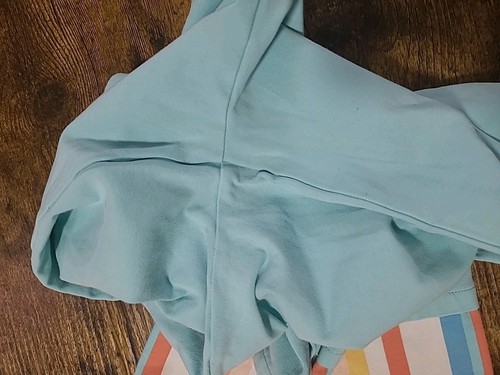 Matilda Jane Size 14 Cropped Blue Leggings Scalloped Details Colorful Accents - Picture 7 of 12
