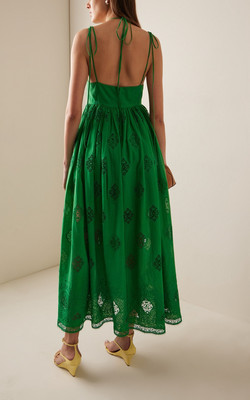 green maxi dress uk Scalloped Lace A-Line Maxi Dress - Emerald Green
