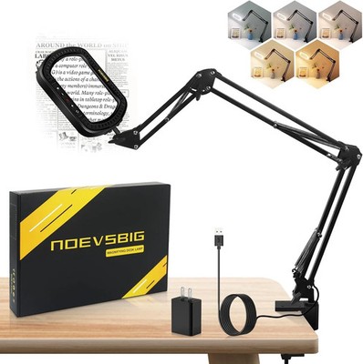 Magnifying Glass with Light Square Magnifier Desk Lamp 10X Close up Work for Des