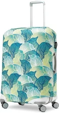New Samsonite Printed Luggage Cover, Green/Blue Leaf Print , Medium