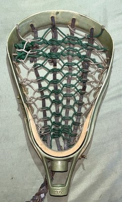 Vintage STX Lacrosse Stick Early Patent 3507495 Green Head Leather USA FREE SHIP