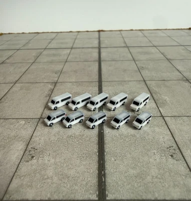 für Herpa Wings 1:500 / 1:400 10x Vans Transporter white Cars GSE / Airport