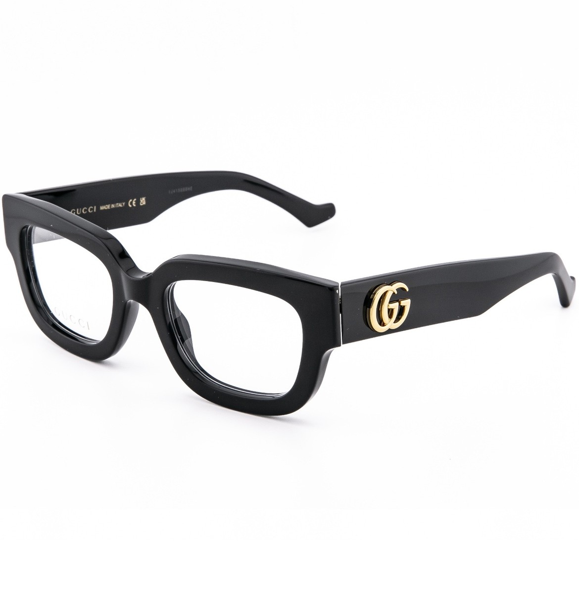 GUCCI GG1548O 1548 Black GG Gold Logo Geometric Bold Eyeglass